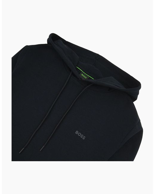 Boss Black Soody Stretch-Cotton Hoodie With Sandwich Logo 001 for men