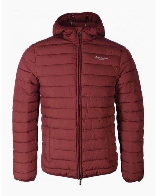 Aquascutum Red Active 100Gr Hooded Burgundy Jacket for men
