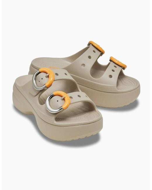 CROCSTM Brown Saturday Platform Buckle Eva Dulce Sandals