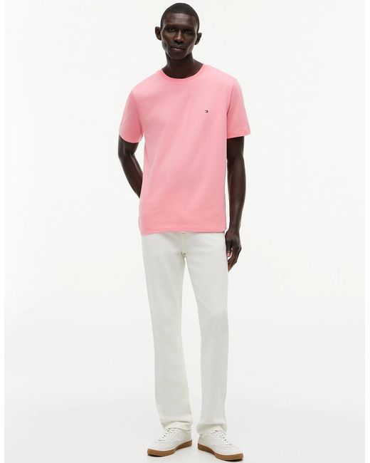 Tommy Hilfiger Pink Essential Seasonal Regular Fit Solid T-Shirt for men