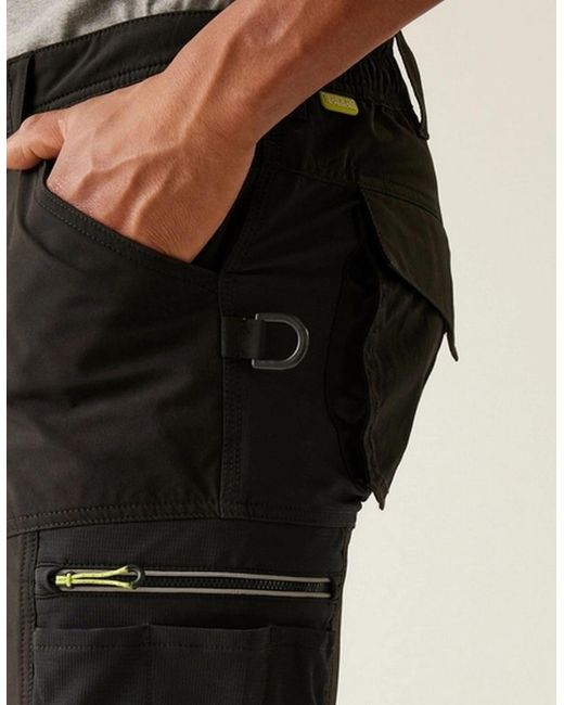 Regatta Black Professional Softshell Stretch Work Trousers for men