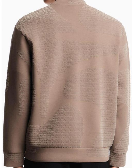 Emporio Armani Natural Asv Allover Flocked Logo Sweatshirt for men
