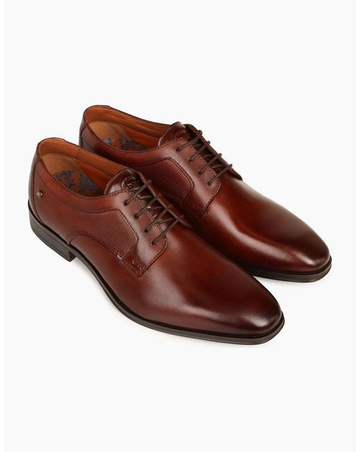 Base London Brown Dome Classic Leather Shoes for men