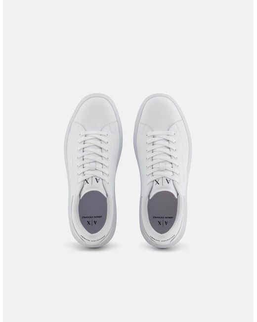 ARMANI EXCHANGE White Leather Sneakers for men