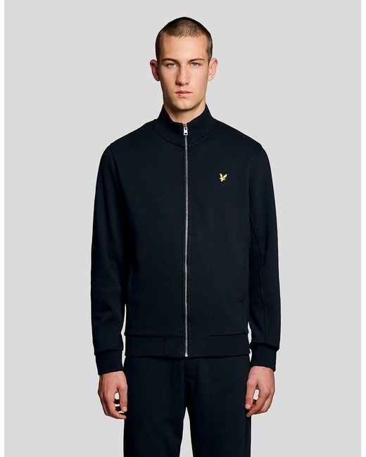 Lyle & Scott Blue Lyle & Scott Pique Full Zip Sweatshirt for men