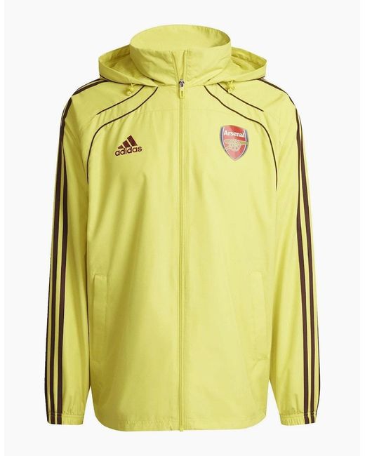 Adidas Yellow Arsenal Ubp Windbreaker Hooded Jacket for men