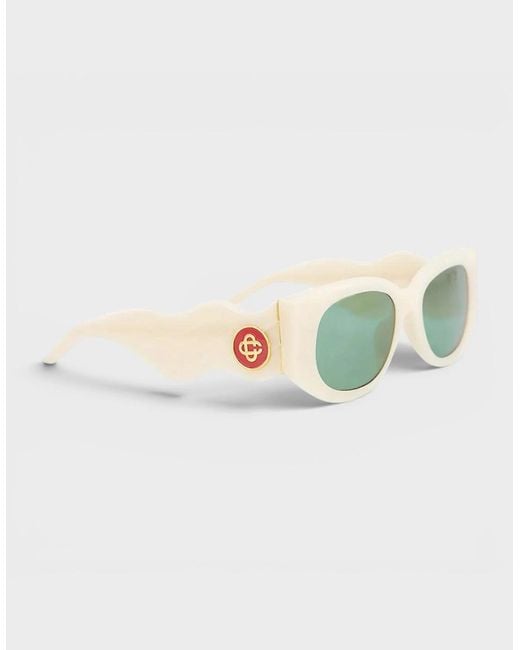Casablanca Green Acetate Metal Oval Wave Cream