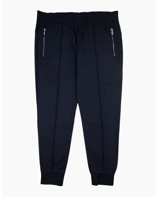Emporio Armani Blue Ponte Di Roma Fabric Joggers for men
