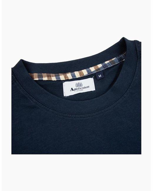 Aquascutum Blue Active Big Logo T Shirt for men