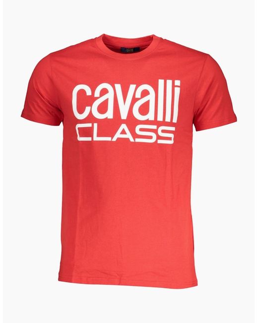 Roberto Cavalli Red Cavalli Class Bold Logo T-Shirt for men