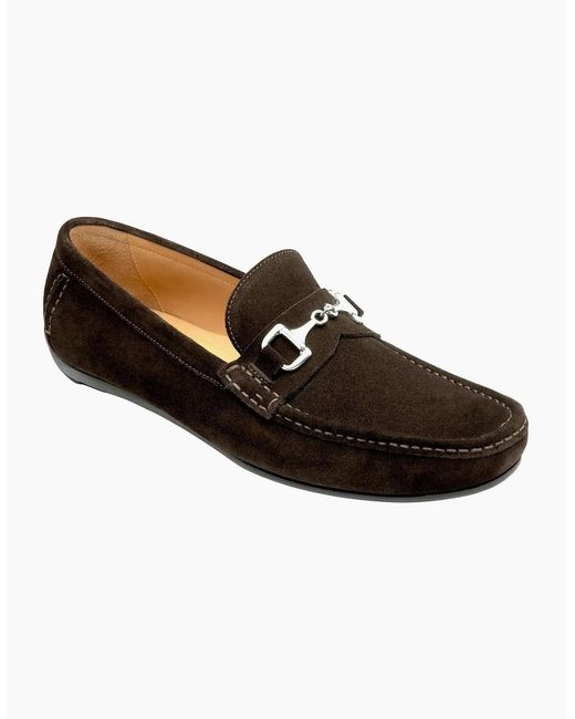 Loake Black Hawthorn Driver Shoe Dark Suede for men