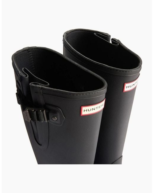 Hunter Black Field Downpour Adjustable Wellingtons for men