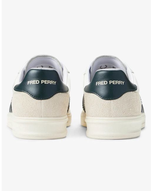 Fred Perry White B4 Textured Poly/Suede Trainers for men