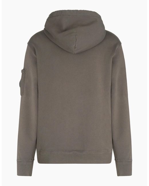 C P Company Gray Diagonal Fleece Hoodie for men