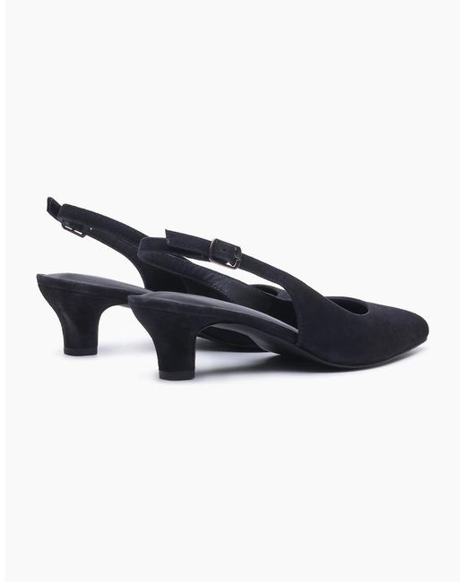 Hush Puppies Blue Nahla Buckle Kitten Heel Pointy Slingback Shoes