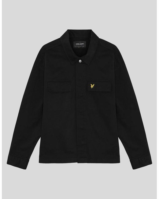 Lyle & Scott Black Lightweight Washed Overshirt for men