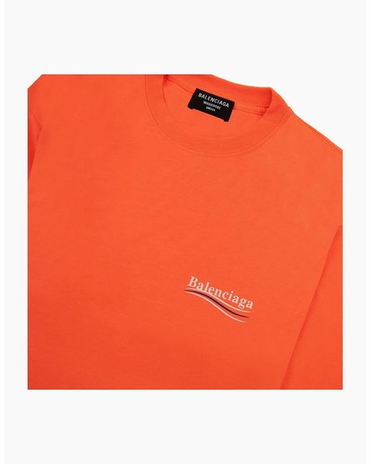 Balenciaga Orange Political Campaign Reg Fit T-Shirt for men
