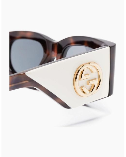 Gucci Brown Iconic Interlocking Gg Sunglasses Tortoise