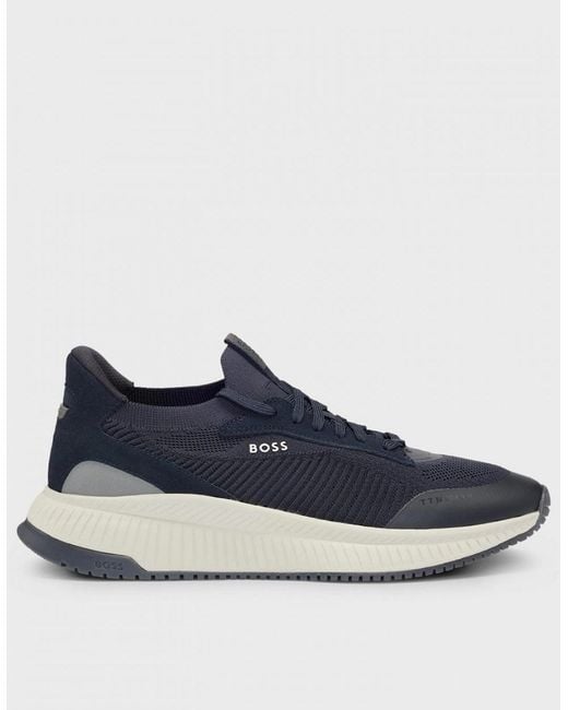 Boss Blue Boss Ttnm Evo Trainers With Knitted Uppers for men