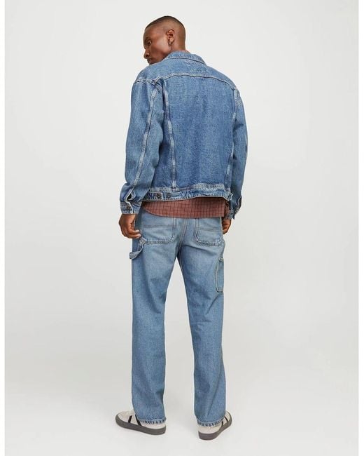 Jack & Jones Blue Eddie Carpenter Relaxed Fit Jeans for men