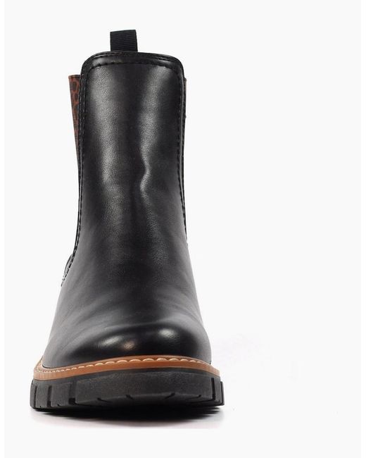 Lunar Black Ribble Ankle Boots