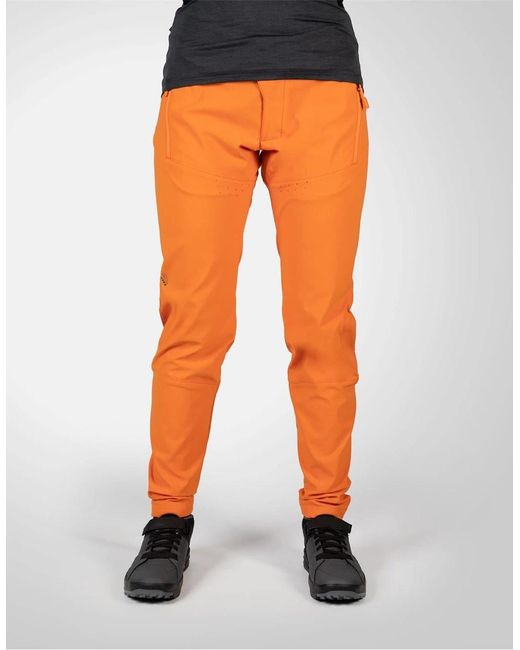 Endura Orange Mt500 Wordmark Solid Patterned Track Pants