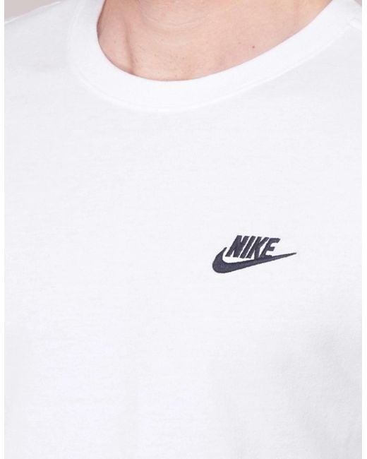 Nike White Embroidered Logo Swoosh T Shirt for men