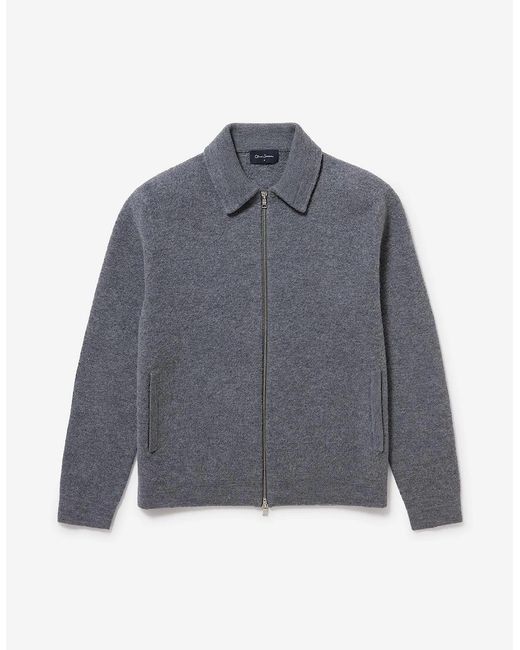 Oliver Sweeney Gray Boiled Merino Wool Jacket for men