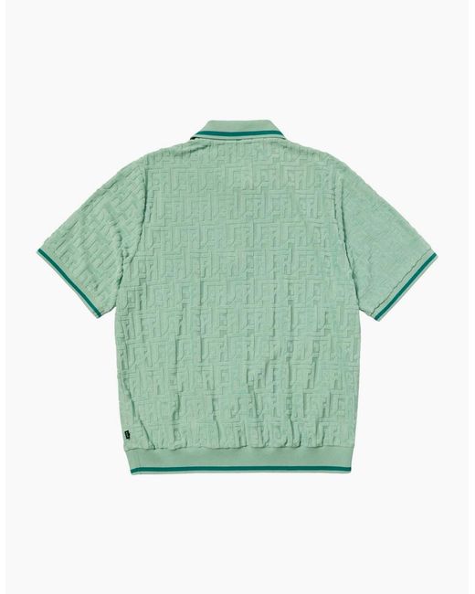 Huf Green Tether Jacquards Terry Jade Top for men