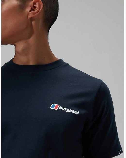 Berghaus Blue Calibration Line Graphic Cotton T Shirt for men