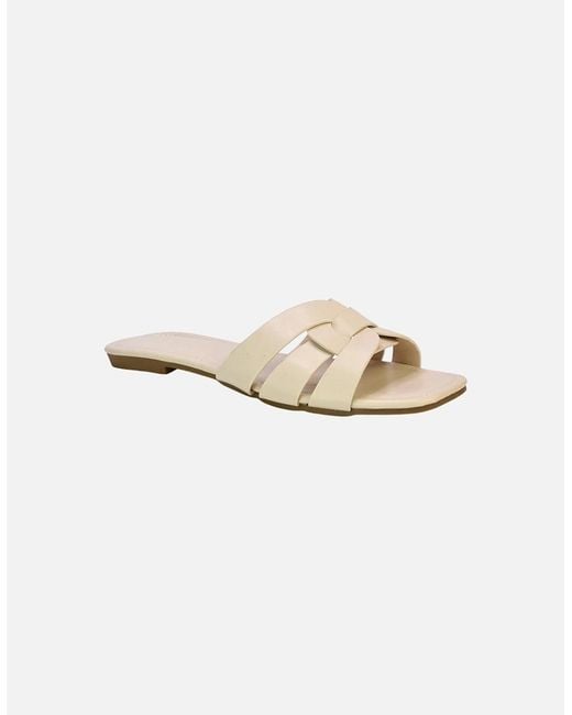 XY London White Ladies Luci Square Toe Strappy Sandals