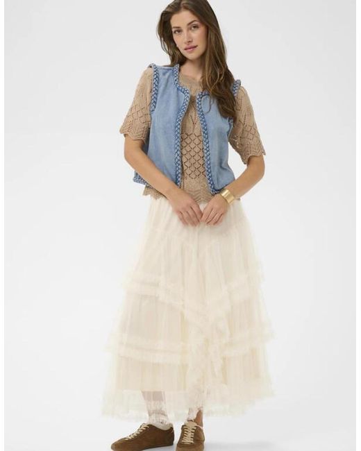 Cream Blue Rinna Waistcoat