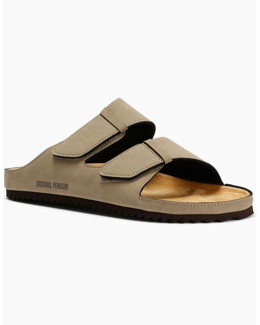 Original Penguin Brown Penguin Panache Sand Sandals for men
