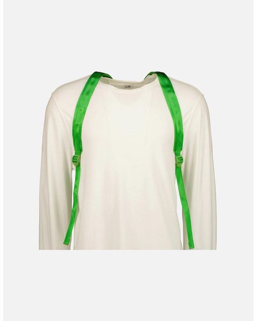 C P Company Green Chrome-R Logo Backpack for men