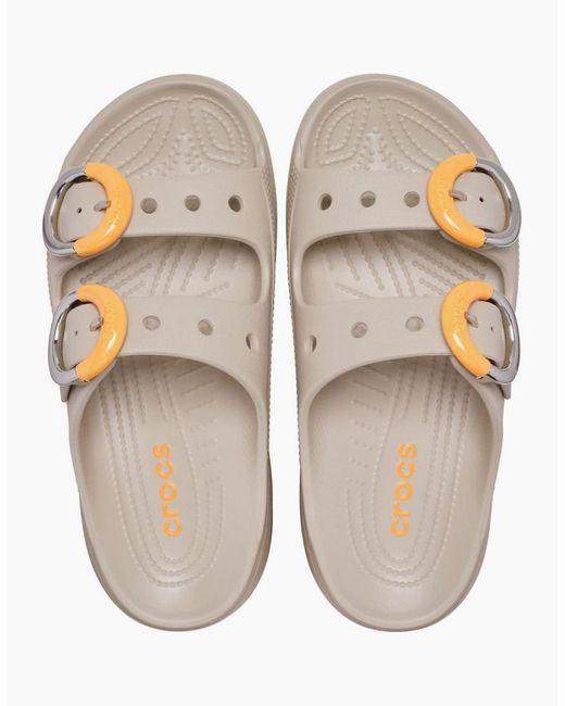 CROCSTM Brown Saturday Platform Buckle Eva Dulce Sandals