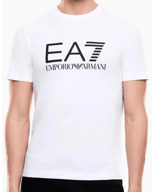EA7 White Identity Logo T-Shirt for men