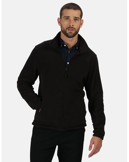 Regatta Black Professional Plain Micro Fleece Full Zip Jacket (Layer Lite) for men