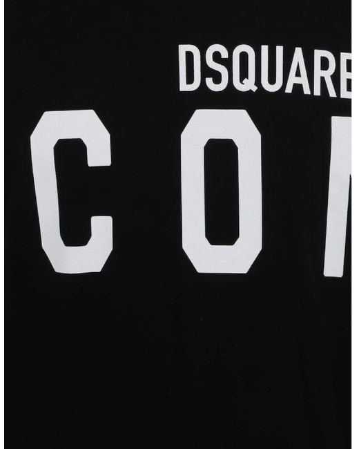 DSquared² Black T-Shirt Large Icon Cool Logo for men