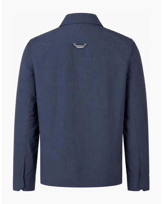 Fred Perry Blue Ripstop Pocket Overshirt Dark Airforce for men