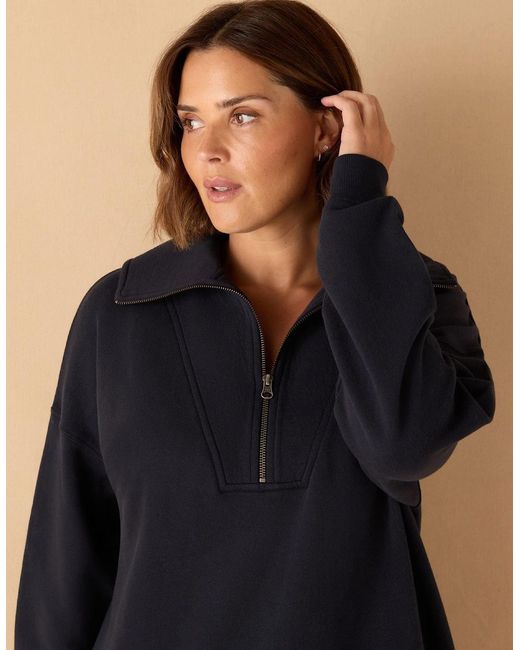Live Unlimited London Black Half Zip Sweatshirt