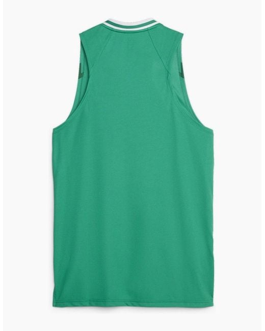 PUMA Green Hoops Team Game Performance Basketball Jersey for men