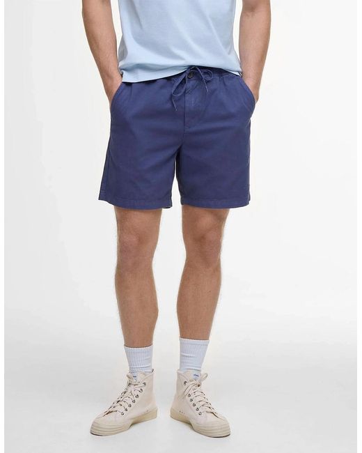 Barbour Blue Washed Oxford Relaxed Short for men