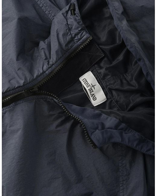 Stone Island Blue Hooded 4100001 Crinkle Reps Ny Jacket for men