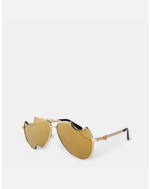 Off-White c/o Virgil Abloh Metallic Dallas Aviator Double Bridge Sunglasses for men