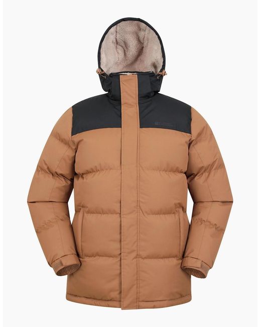Mountain Warehouse Brown Snow Borg Lined Padded Jacket for men