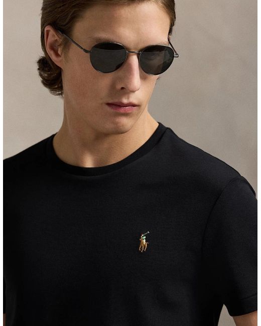 Polo Ralph Lauren Black Interlock Custom Slim T-Shirt 001 for men