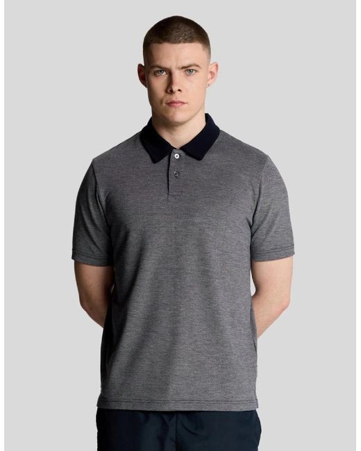 Lyle & Scott Gray Two Tone Polo Shirt for men