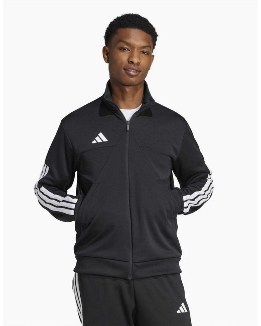 Adidas Black Tiro High Neck Long Sleeve Athletic Top for men