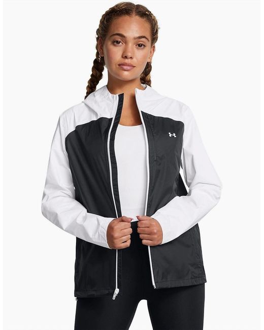 Under Armour Black Cloudstrike Color Block Hooded Running Jacket