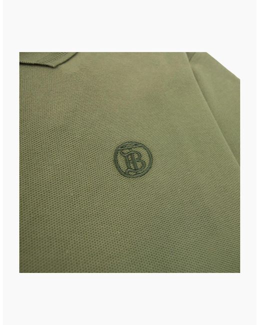 Burberry Green Manzoni Monogram Pique Polo for men